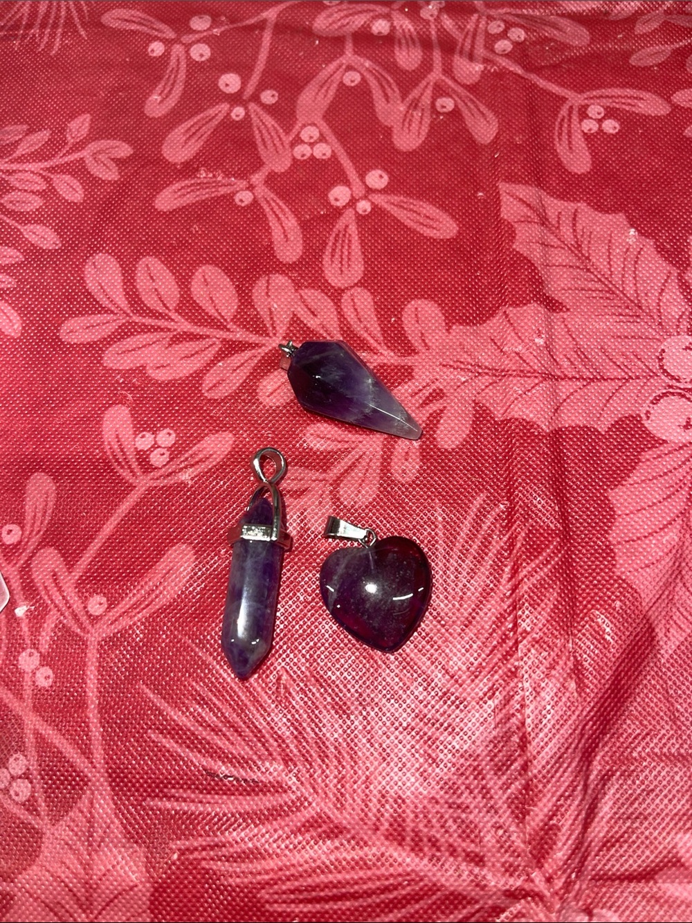 Amethyst Purple Crystal Pendant Set - Women Jewelry